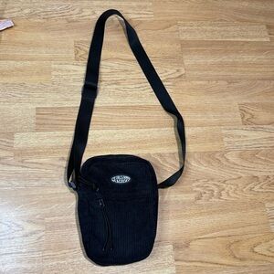 Classic Black Corduroy Messenger Bag